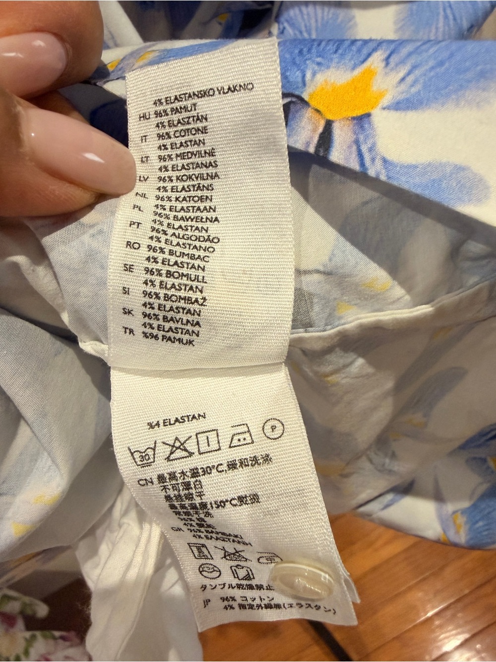 COS Blue and White Floral Shirt Dress with Yellow Accents - Picture 16 of 16